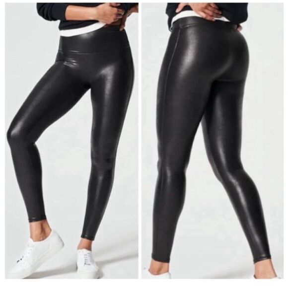 SPANX Faux Leather Leggings size medium - Picture 1 of 5